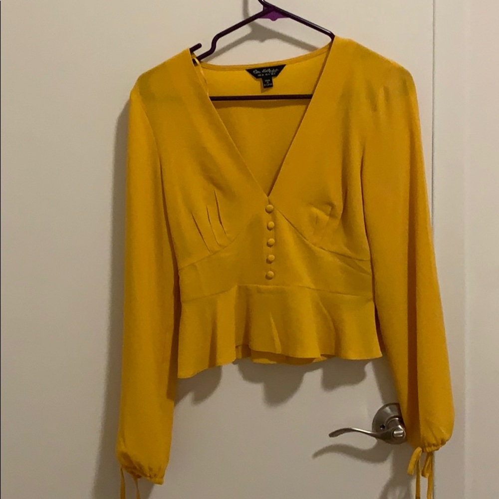 Miss selfridge yellow blouse